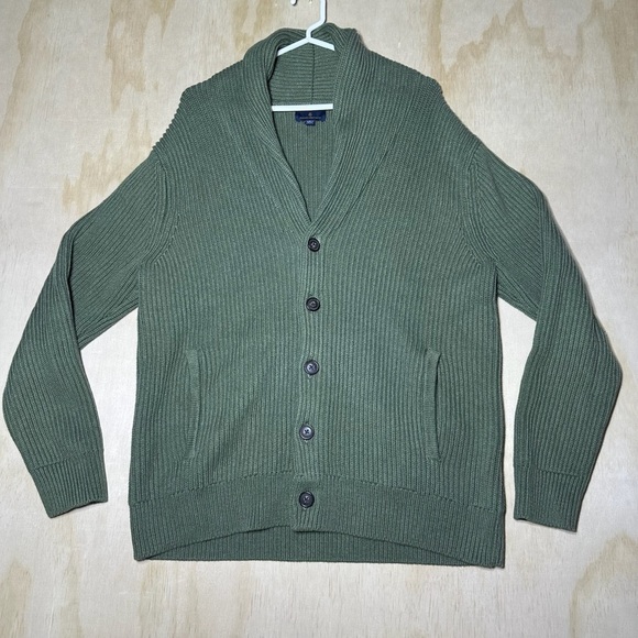 Brooks Brothers Other - Brooks Brothers Green Shawl Collar Cardigan Sweater